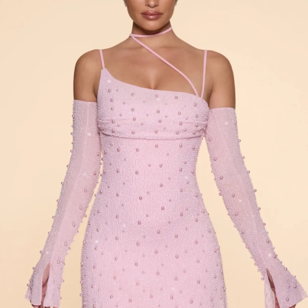 Oh Polly Purple Asymmetrical Long Sleeve Bodycon Dress